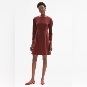 MM Lafleur Rich Maroon Long Sleeve Dress